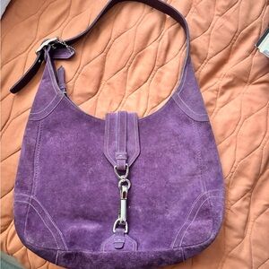 Coach Purple Suede Hobo Bag